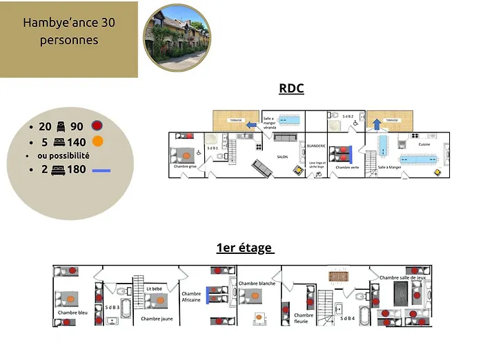 別荘 La Clef Decamp Hambye'ance Nature 28pers Finlandais Billard